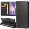 ZYIMOU Cover per Samsung Galaxy A54 5G, Custodia a Premium Pelle PU Portafoglio Flip Libro Libretto Caso [Protezione Completa] [Slot per Scheda] [Funzione di Supporto], Nero
