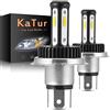 KATUR H4 9003 HB2 Hi/Lo Beam LED Fog Light Bulb 3 Lati Shinning 3570 Chips Canbus Max 100W 3000 LM Sostituisci per Guida Daytime Running DRL o fari fendinebbia 6000K Xenon White-2 Anni di Garanzia