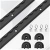 BONJUME Set di 2 rotaie in alluminio da 30 cm con accessori, 4 anelli di aggancio e 4 coperchi per rotaia anodizzati per fissare il carico su rimorchi, camion, roulotte e yacht
