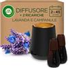 Airwick Air Wick Armonia Istantanea, Diffusore di Oli Essenziali con 2 Ricariche, Fragranza Lavanda e Campanule, 2 x 20ml, Include 3 Pile AA