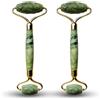 Sun & Sia 2 rulli di giada verde per massaggi facciali - giada Roller in pietra 100% naturale senza trattamento chimico - anti-invecchiamento - riduce le rughe - stimola la circolazione sanguigna - pelle