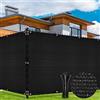 Duerer Rete Ombreggiante 1.8m x 15.2m Telo Ombreggiante Frangivista Rete per Recinzioni Giardino 170g/m² Alta densità Tessuto con Fascette per All'aperto Privacy Terrazzo Balcone (Nero)