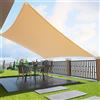 Duerer Vela Ombreggiante Rettangolare 3x2.5m Tenda a Vela Protezione UV 95%, 185GSM Densità Vela Parasole All'aperto per Giardino, Patio, Pergola, Cortile-Sabbia