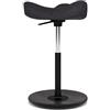 Varier Move Sgabello Nero/Nero Ergonomico Regolabile per Scrivania Standing con Base in Legno e Seduta in Schiuma Sagomata - Garanzia di Qualità 10 Anni