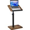 IBUYKE Tavolino a Forma Di C, Girevole a 360°/Regolabile in Altezza/Ribaltabile, Tavolino Divano per Spazi Ridotti, Moderno Comodino per Divano, Letto, Soggiorno, Marrone TVT004H