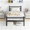 COMASACH Struttura per letto matrimoniale da 40,6 cm, senza bisogno di molle, 1587,6 kg, struttura per letto in metallo resistente, base antiscivolo e silenziosa, colore nero