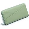 AprinCtempsD Protezione RFID Portafoglio Lungo in Vera Pelle Pochette Piccolo Portamonete Grande Capacità Porta carte di credito con Cerniera per Donna (Verde)