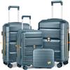 Sea choice Set 3 Valigie Rigide Espandibili 100% PP Ultra Leggera Set Trolley da Viaggio e 1 borsa portatile con Chiusura TSA e 4 Doppie Ruote a 360°