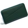 AprinCtempsD Protezione RFID Portafoglio Lungo in Vera Pelle Pochette Piccolo Portamonete Grande Capacità Porta carte di credito con Cerniera per Donna (Verde scuro)