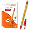 OFITURIA Penne a punta fine, colore rosso, confezione da 25 pezzi, punta da 1 mm precisione e dettaglio, ideali per diversi ambienti come ufficio, casa e scuola (scatola da 25 pz.)
