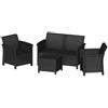DEODATO Set da giardino effetto rattan antracite 2 poltrone divano e tavolino Dolcefarniente