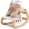 VEVOR Sedia Ergonomica da Ginocchio Cuscino in Schiuma Carico 120 kg, Sedia Inginocchiata per Scrivania Struttura in Legno, Sgabello Regolabile per Lavoro Lettura Meditazione da Casa Ufficio, Beige