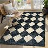 Lahome Tappeto moderno in finta lana nera 4x6