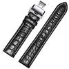 MUENShop Cinturino in Coccodrillo per Orologio Vera Pelle di Alligatore 18mm-24mm Cinturino di Ricambio in Alligatore Nero Marrone Blu per Uomo/Donne
