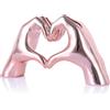 WUBIANJIE Statua elettrolitica a forma di cuore, decorazione artistica moderna, decorazione creativa per matrimoni e casa, in colori vivaci (rosa)