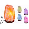 I-TOTAL® - Lampada di sale Himalayano, Naturale, Realizzata a Mano con Base in Legno NATURAL PINK (CAMBIA COLORE 300-400 GR)