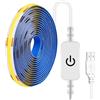 aixi-SHS Striscia LED COB USB 5M bianco caldo DC5V Dimmable LED Strip Light per TV sfondo, casa, ufficio