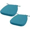 FIOVIP Cuscino per sedia con cinghie rimovibili, lavabile, doppio antiscivolo, alta elasticità(40X38X33CM(5CM),Azzurro,2 pezzi)
