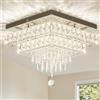Finktonglan Lampadario in cristallo, 33 cm, moderna lampada da soffitto a LED, 2500 K/4500 K/6500 K, lampada da soffitto quadrata, per sala da pranzo, camera da letto, soggiorno (multicolore)