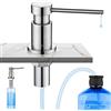 CECIPA CEICPA Dispenser di sapone da incasso da cucina, erogatore di detersivo per lavello con bottiglia da 500 ml e tubo di prolunga da 1.2 m, pompa girevole a 360°, spazzolato