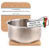 Cleverbrand Sottopentola in sughero Cleverbrand, resistente al calore, circa 15 x 15 cm, spessore 10 mm, quadrato, sottopentola in sughero naturale per pentole e padelle - Made in Portugal