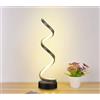 TONGNIDA 12W lampada da tavolo nera, Eye-Caring luce calda scrivania, Tre tasti controllo stepless dimming switch LED luce da tavolo, Luce da comodino per camera da letto
