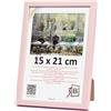3-B Cornice portafoto LUND - rosa chiaro - 15 x 21 cm (A5) - Cornice in legno, cornice per foto con vetro acrilico