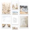 ARTFAVES SEA PAMPAS - Set di poster da parete per soggiorno e camera da letto, 8 moderni dipinti murali, foto di erba della pampa, spiaggia, mare, natura, marittimo, senza cornice