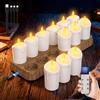FlyQintess Candele LED Ricaricabili con Telecomando, Tea Light Candele Senza Fiamma, Candele Elettriche Funzionamento a Batteria Per Matrimonio, Halloween, Natale, Della Casa Decorazione (12pc con vassoio)