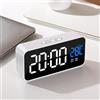WDEC Sveglia Digitale con LED Temperatura Display Orologio, 2 Sveglie, Snooze, 13 Suoni di Allarme Porta, Suoni eRegolabile, Ricarica USB, 4 Livelli di Luminosità Regolabile, Controllo Vocale (bianca)