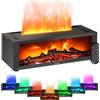 BuzzoXerex Diffusore di Oli Essenziali Camino, Diffusore Profumo Ambiente Fiamma con Telecomando, 7 Tipi di Luci LED con Timer, Ideale per Casa Ufficio Sport