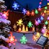 Qoosea Solare Luci Stringa Esterno, 7M 50 LED Fiocco di Neve Catena Luminosa 8 Modalità Impermeabile, Solari Luci Fatate per Natale, Halloween, Matrimoni, Giardino, Feste, Decorazione