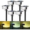 btfarm 6 Pezzi Faretti Solari a LED da Esterno, 3000K/4500K/6000K Luci Solari da Giardino IP65 Impermeabile, 2 Livelli di Luminosità Lampade Luce Solare Potenti per Cortile Vialetto Garage Prato