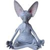 SZJFYMQ Gatto meditare, Statuetta da Collezione, Meditazione Statua di Gatto Sphynx da Collezione Zen Yoga Posa Statua Buddha per l'arredamento dell'ufficio Domestico (grigio)
