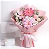 EZsenses Bouquet di fiori all'uncinetto Premium Edition, lavorato a mano all'uncinetto, bouquet di rose per decorazione della casa, matrimoni, compleanni, festa della mamma, include sacchetto regalo e