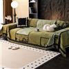 VanderHOME Copridivano Multifunzionale in Ciniglia, Coperta Decorativa per Divano in Stile Classico Cinese, Plaid per Divano,Trapunta Multiuso: Copriletto, Telo Copridivano 180 * 150cm-Verde
