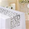 MengH-SHOP Runner da Tavolo con Paillettes Tovaglia Glitter Rettangolare per la Decorazione di Banchetti di Matrimonio Argento Foglie Pattern 30 * 280cm