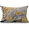BGBDEIA - Federa decorativa per cuscino in cotone e lino, effetto marmo nero, oro e argento, pittura astratta grigia, per divano, divano-letto e letto, 30 x 50 cm 12 x 20 pollici