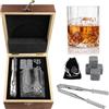 Ghazpmuk Set di Bicchieri da Whisky, Set di Accessori per Whisky | Set Whisky Regalo Uomo, Whisky Stones Set di Regalo, Set Include 4 Pietre da Whisky, Bicchieri in Vetro, Sottobicchieri Pinze