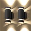 CELAVY LED Applique da Esterno Parete 2 Pezzi, IP65 Impermeabile Lampada da Esterno 3000K Bianco Caldo Luci, Lampade Muro Moderno in Alluminio, Aplique da Esterni per Giardino Corridoio Cortile, Nero