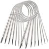 YXHZVON 8 Pezzi Ferri Circolari in Acciaio Inossidabile, Ferri da Maglia per Maglioni Ferri da Maglia 60cm Ferri Uncinetto a Doppia per Progetto Di Tessitura(2/2,5/3/4/5/6/7/8 mm)