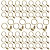 TopHomer 50 anelli per tende con clip, anello in metallo antiruggine, diametro 38 mm per tenere tende pesanti, set di aste e drappeggi, oro