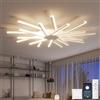 YOLEDY Φ96cm Lampadario Soggiorno Grande, Plafoniera Led Soffitto Moderno, Lampada da Soffitto con 18 Luci, Dimmerabile, Luce per Salotto con Telecomando, Funzione Memoria, Bianco