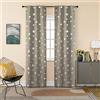 GIRASOLE HOME® Coppia Tende Oscuranti Morbide Fantasia Stelle Argentate Tenda Morbida per Interni con Tasca e Passanti Nascosti 2 Pannelli (Tortora, 70x235cm)