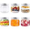 Wozzies 6 Pezzi Barattoli Vetro con Coperchio, 250ml Vasetti Vetro Piccoli, Vasetti per Yogurt Ideale per la Preparazione e la Conservazione di Dolci, Marmellate, Cavolate e Preparati Prima dei Pasti