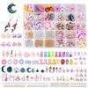 WUSUPU 100 Pezzi Charms Set di Pendenti,Charms in Lega,Ciondoli Assortiti Resina orso Bubble Tea Caramelle,Accessori Fai da Te per Orecchini Collane Bracciali Portachiavi e Creazione di Gioielli