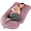 Labtec Cuscino per gravidanza, a forma di U, cuscino per tutto il corpo, cuscino per allattamento, cuscino per chi dorme sul fianco a forma di J+U, cuscino per il corpo, fodera in velluto rimovibile