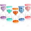 CRESZZLE Set da 5 pezzi con clessidra per bambini, con clessidra in vetro, 5 e 10 minuti, 30 minuti, ideale per lavarsi i denti
