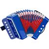 TLGREEN Fisarmonica per bambini, fisarmonica a 10 tasti, con cinghie, strumento musicale a fisarmonica, regalo per principianti, fisarmonica adulti e bambini dai 3 anni in su, Blu