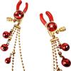 CHAMSIUC Morsetti per Capezzoli con Catena Pinze Capezzoli Regolabili Clip, Rosso | Clip Pinza per Clitoride Giocattoli Capezzolis Stimolatori per Capezzolis del Seno Femminile Massaggiatori al Seno Donna